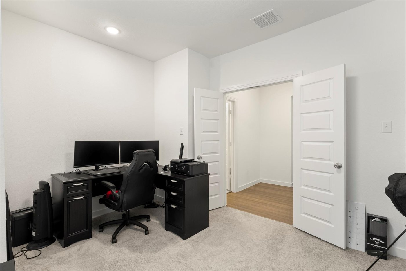 Downstairs study with French door access at 1848 Coronet Ave, Aubrey