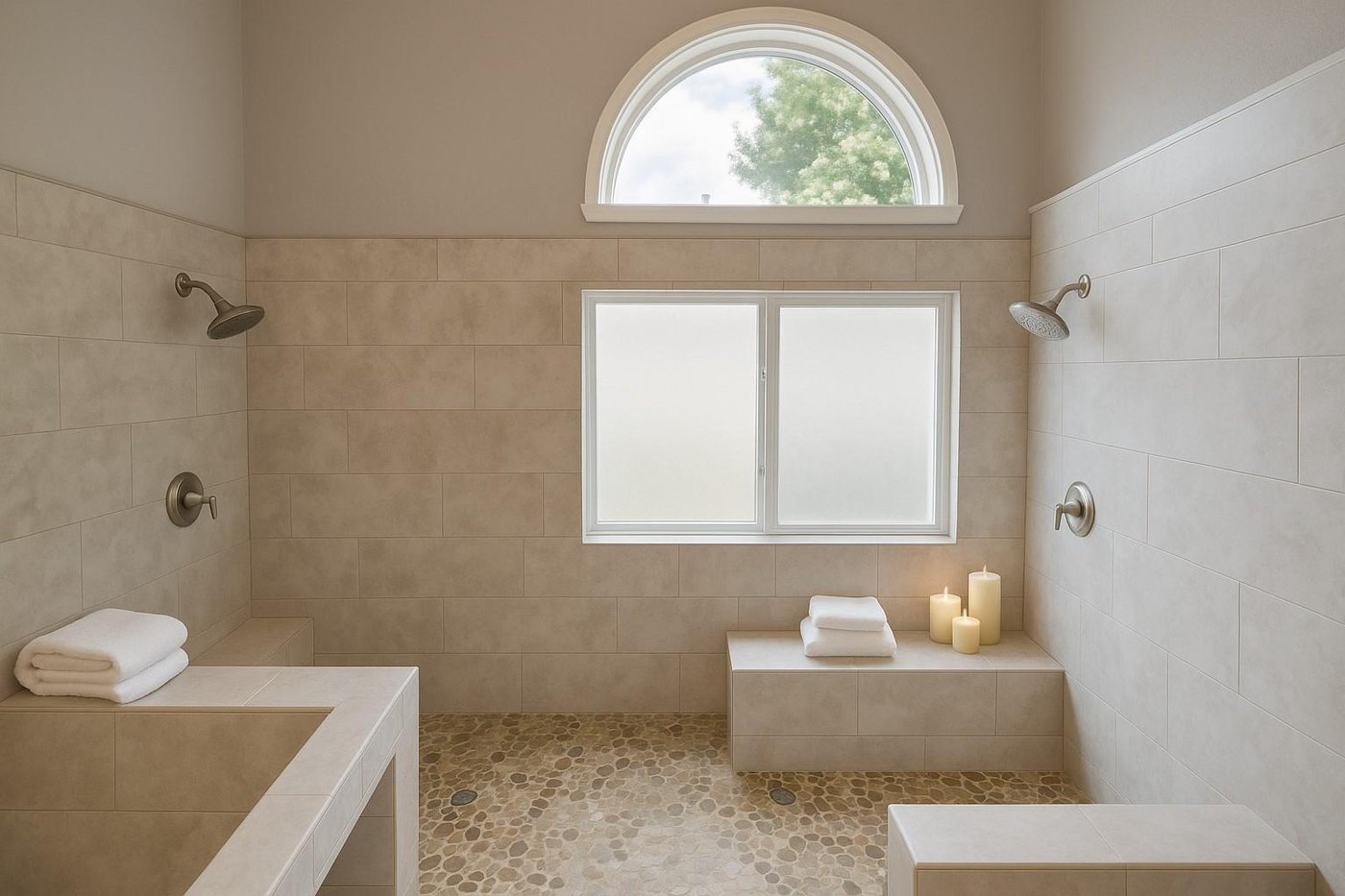 Full bathroom with a tiled shower and vanity at 2009 Antwerp, Plano
