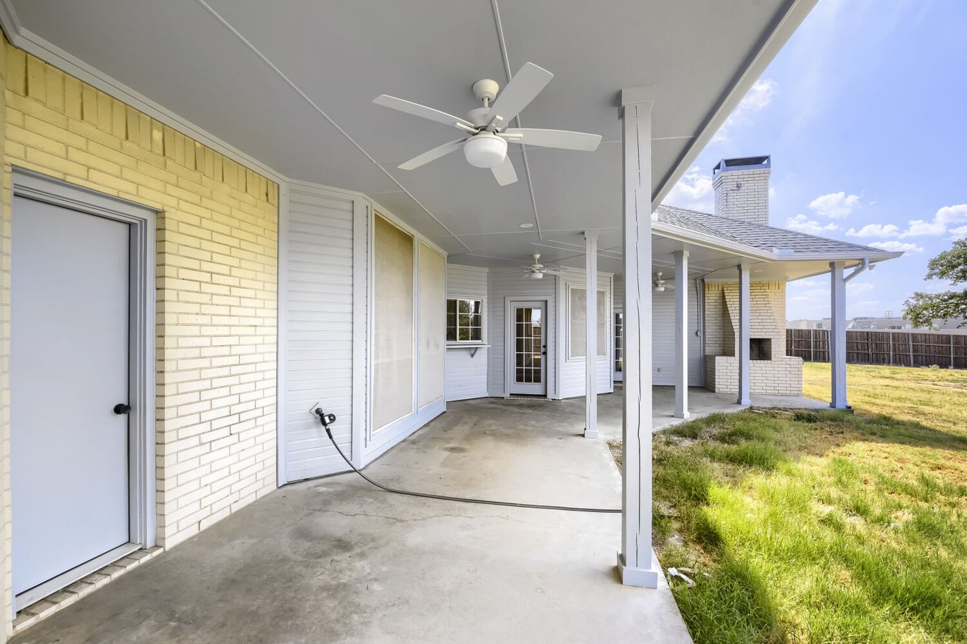 Expansive covered patio at 201 N Garza Rd, Shady Shores, TX