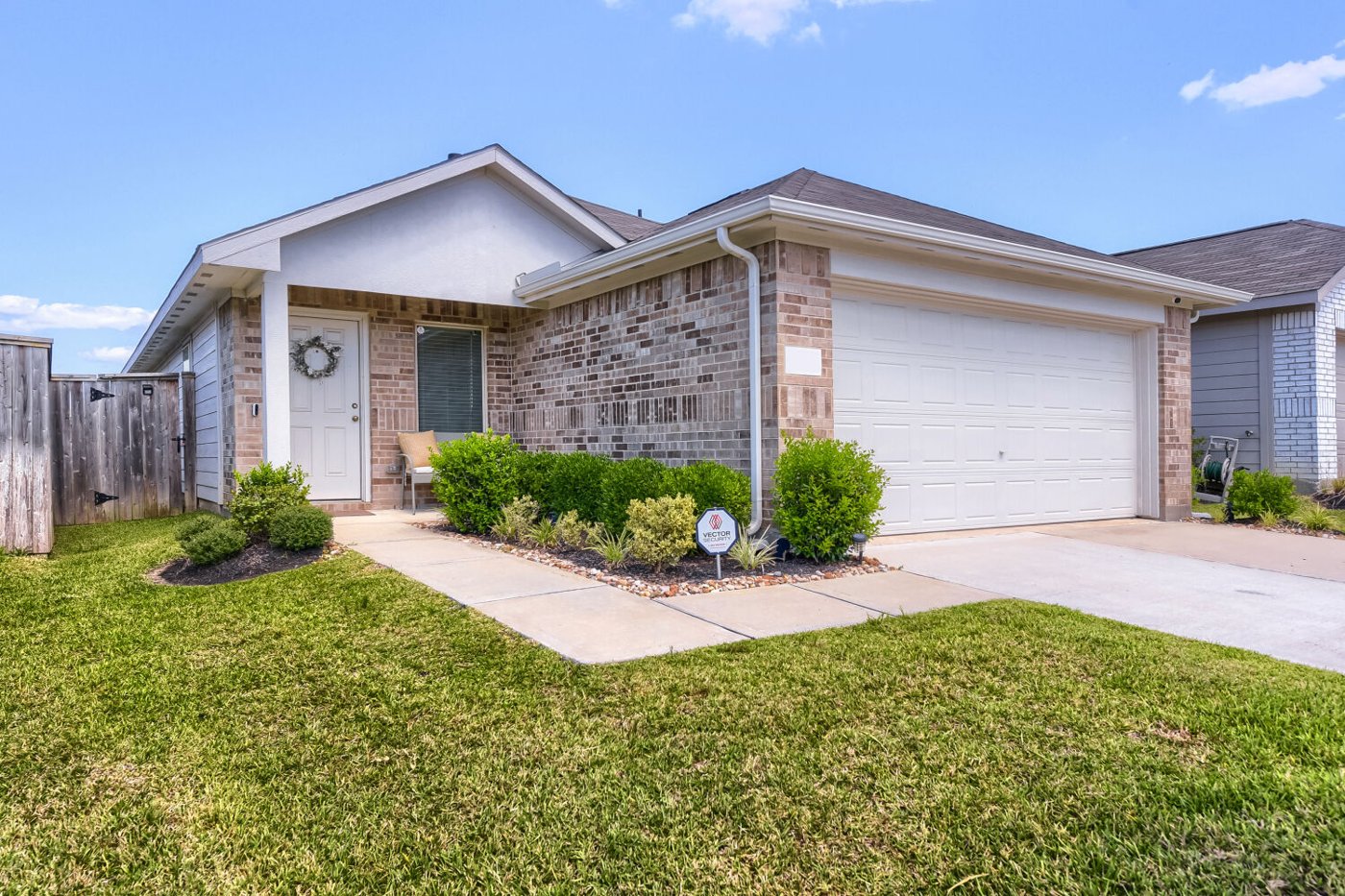 Front exterior of 2729 Cadiz Bay Dr, a 2023-built home for lease in Conroe, TX