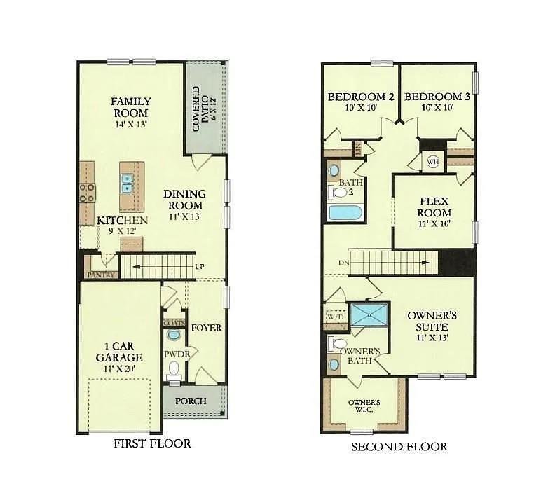 First and second floor plan of 7104 Spotted Leaf Way, Del Valle
